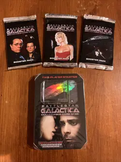 2006 BATTLESTAR GALACTICA🔥CCG 2-player Starter Set + (3) 15-Card Booster Packs - Image 1