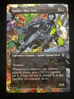 Spider-Man Noir #204 SPM Borderless Full Art Marvel Spider-Man MTG Near Mint - Image 1