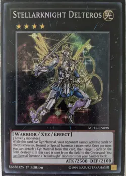 YuGiOh Stellarknight Delteros Secret Rare 1st Edition MP15-EN098 - Image 1