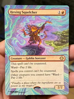 Hexing Squelcher MTG Lorwyn Eclipsed Hand Painted Borderless Altered Art Tentz - Image 1