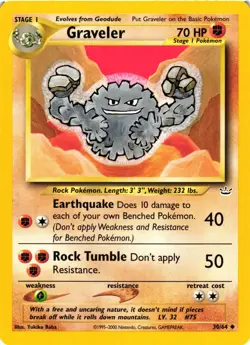 Pokemon TCG Graveler 30/64 Neo Revelation Unlimited VLP - Image 1