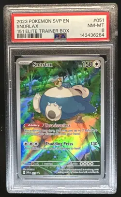 2023 Pokemon SV Black Star Promos - SVP EN Snorlax Full Art #051 PSA 8 - Image 1