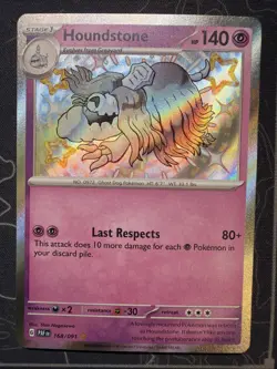 Pokemon TCG Houndstone Holo Shiny Rare S&V Paldean Fates 168/091 NM - Image 1