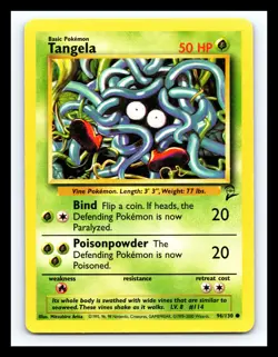 💥 TANGELA Non Holo 2000 Pokemon Base Set 2 WOTC Vintage Card # 96/130 - Image 1