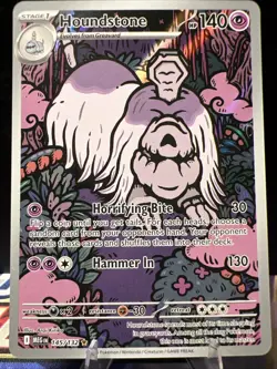 Pokemon TCG Houndstone Mega Evolution Base 145/132 Full Art Rare NM Condition - Image 1