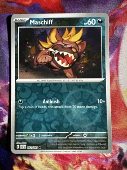Pokemon TCG Maschiff 062/091 Paldean Fates Cosmos Reverse Holo Card - Image 1
