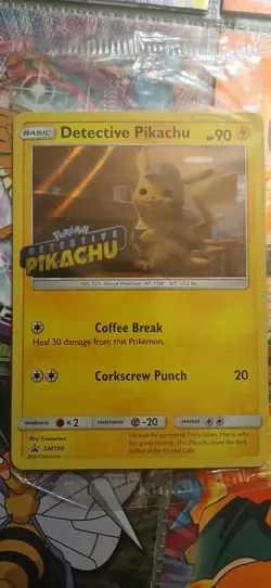 Pokemon TCG Detective Pikachu SM190 Promo Stamped Holo 90 HP Framestore - Image 3
