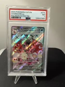 2024 POKEMON SVP EN-SV BLACK STAR PROMO PALDEAN FATES TIN CHARIZARD EX PSA 7 074 - Image 1