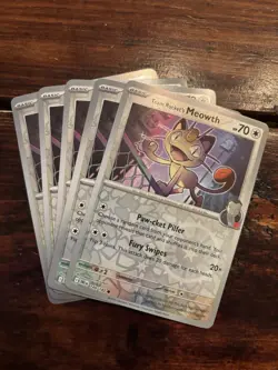 (5) Pokemon TCG Team Rocket’s Meowth 149/182 Reverse Holo LOT! Destined Rivals - Image 1