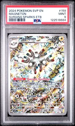 2024 POKEMON SVP EN #159 MAGNETON *SURGING SPARKS ETB PSA 9 MINT* - Image 1