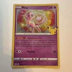 Pokemon Mew 011/025 Celebrations Promo Holo Rare Basic Psychic 60HP 30ATK - Image 1