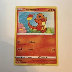 Pokemon Charmander 023/185 Swsh04 Vivid Voltage Common Regular Basic 70HP 30ATK - Image 1