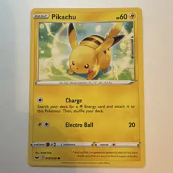 Pokemon Pikachu 065/202 Swsh01 Sword & Shield Regular Common Basic 60HP 20ATK - Image 1