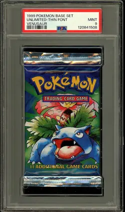 Pokemon 1999 Vintage WOTC Base Set Venusaur Sealed Booster Pack PSA 9 - Image 1
