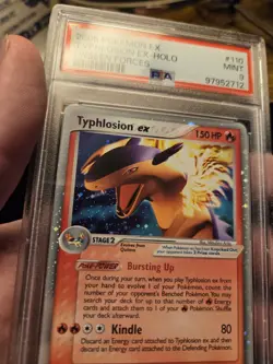 2005 POKEMON EX UNSEEN FORCES #110 TYPHLOSION EX-HOLO PSA 9 MINT - Image 2