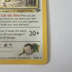 Pokemon TCG Giovanni's Persian 8/132 Gym Challenge Holo Rare LP - Image 2