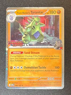 Team Rocket's Tyranitar Pokemon 096/18 STAMPED Promo Destined Rivals - Image 1