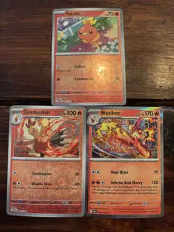 Pokemon TCG Torchic 040/182 & Combusken 041/182 RH & Blaziken 042/182 Holo LOT! - Image 1