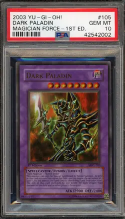 Yu-Gi-Oh! Dark Paladin Magician's Force 1st Edition Corrected Art MFC-105 PSA 10 - Image 1