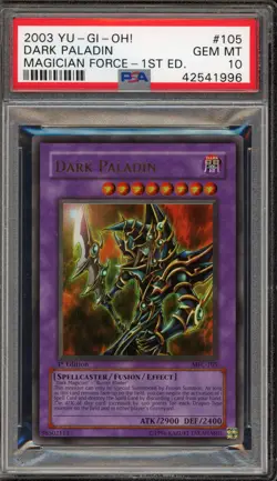 Yu-Gi-Oh! Dark Paladin Magician's Force 1st Edition Corrected Art MFC-105 PSA 10 - Image 1