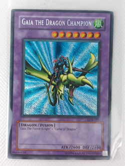 Yu-Gi-Oh! Gaia the Dragon Champion [LOB-125] Secret Rare HP Reverse Foil Error - Image 1