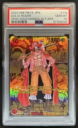 2024 One Piece Japanese Gol.D.Roger Gold Manga Alternate Art #OP09-118 PSA 10 - Image 1