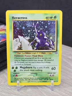 Pokemon Card TCG Heracross 6/111 Holo Rare 2000 Neo Genesis Vintage NM SWIRL! - Image 3