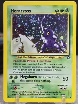 Pokemon Card TCG Heracross 6/111 Holo Rare 2000 Neo Genesis Vintage NM SWIRL! - Image 5