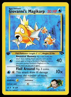 Giovanni's Magikarp 73/132 Common 1st Edition Gym Challenge Pokemon Card - Image 1