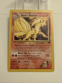 Blaine's Ninetales 21/132 Rare Gym Challenge 1st Edition Pokemon Card - Image 2