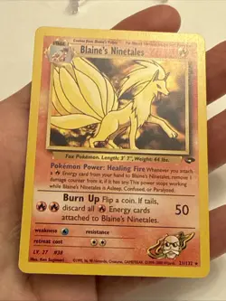 Blaine's Ninetales 21/132 Rare Gym Challenge 1st Edition Pokemon Card - Image 3
