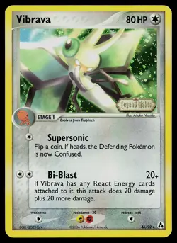 Pokemon Card - Vibrava Legend Maker 46/92 Uncommon Reverse Holo STAMPED - Image 1