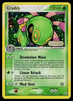 Pokemon Card - Cradily Legend Maker 3/92 Reverse Holo Stamped - Image 1