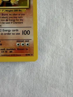 1999 Pokemon Charizard Holo 4/102 Card Centered Beauty - Image 4