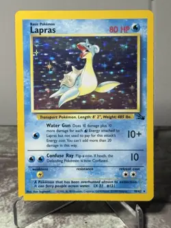 Lapras - 10/62 - Pokemon Fossil Unlimited Holo Rare Card WOTC MP/LP - Image 1
