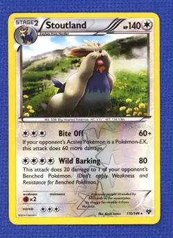 Stoutland Pokemon TCG Card XY Base Set Reverse Holo Rare 110/146 Pokemon NM - Image 1