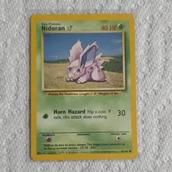 Wizards of the Coast Nidoran M Base Set Common Pokemon Card Green 55/102 Regular - Image 1
