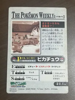 ZUKAN Carddass THE POKEMON WEEKLY NEWS Pikachu Meowth Pokemon Card Japanese - Image 4