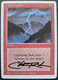 RARE SIGNED MtG Magic Chris Rush _ Revised Artist Proof _ LIGHTNING BOLT _1/100! - Image 2