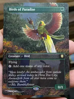 Birds of Paradise Bloomburrow Commander Hand Painted Autumn Altered Art Tentz - Image 2