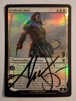 Magic The Gathering - 1x Signed Foil Gideon Jura (mtg) Rise of the Eldrazi - Image 1