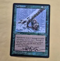 UNPLAYED SIGNED Hail Storm Alliances Vintage Magic NM MTG JEFF A MENGES EDH CUBE - Image 1