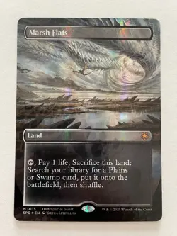 MTG Marsh Flats BORDERLESS DRAGONSCALE FOIL 0115 SPG - Slightly Damaged - Image 1