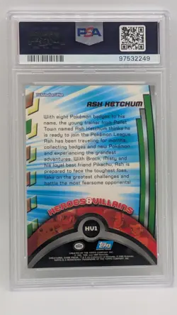 2000 Pokemon Topps Series 2 H&V Ash Ketchum Blue Logo #HV1 PSA 9 MINT! - Image 2