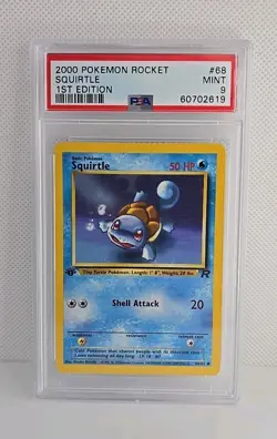 2000 Pokemon Squirtle 1st Edition 68/82 Team Rocket PSA 9 Mint 60702619 - Image 1