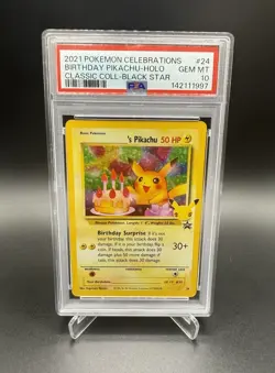 PSA 10 Celebrations Birthday Pikachu Classic Collection Black Star #24 Pokemon - Image 1