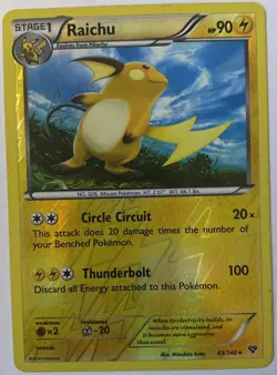 Pokemon Pikachu XY Generations 26/83 Reverse Holo & RAICHU 43/146 Reverse Holo - Image 3