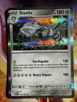 Pokemon TCG Steelix 125/182 SV04 Paradox Rift Cosmos Holo - Image 1