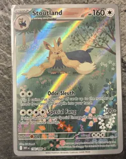 Stoutland 156/086 Sv: White Flare Illustration Rare Holo Pokemon TCG Card - Image 1