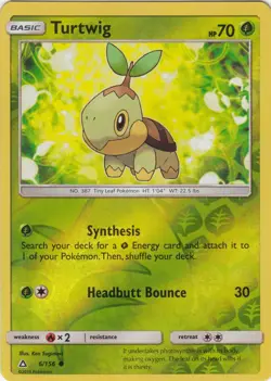 Slightly Played, English - 1 x Pokemon Turtwig - 6/156 - Common - Reverse Holo S - Image 1